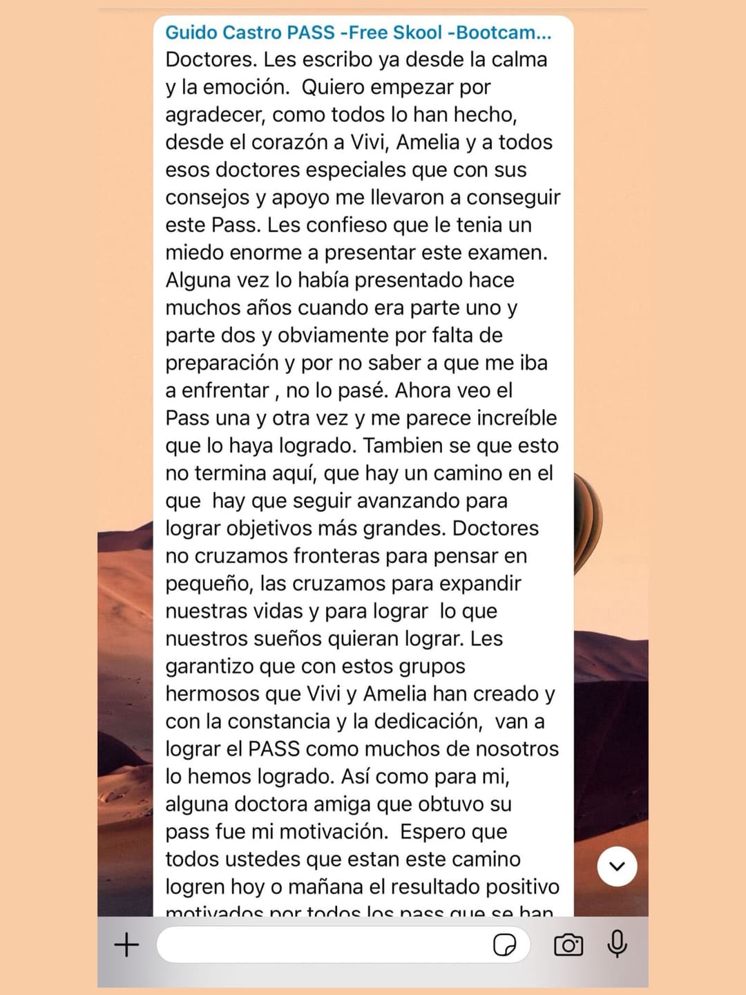 Comentario de una alumna de la comunidad (25 de 30)