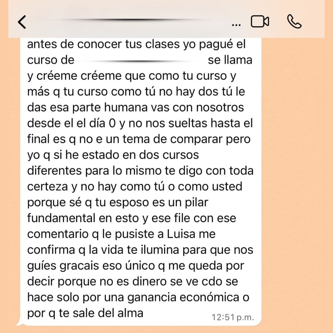 Comentario de una alumna de la comunidad (19 de 30)