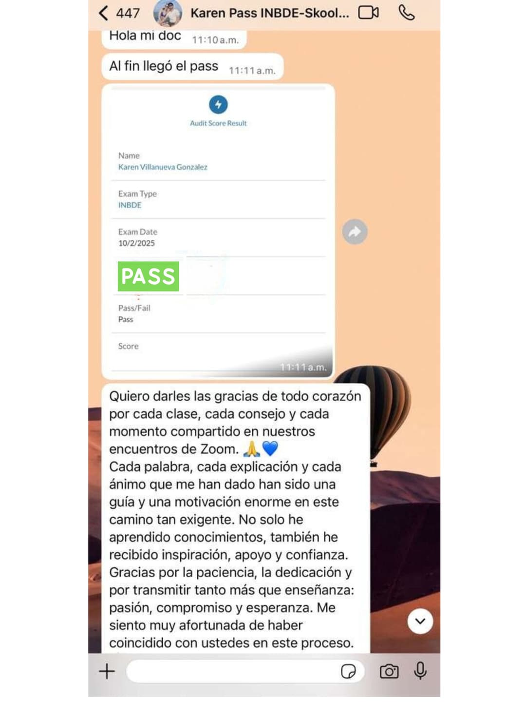 Comentario de una alumna de la comunidad (23 de 30)