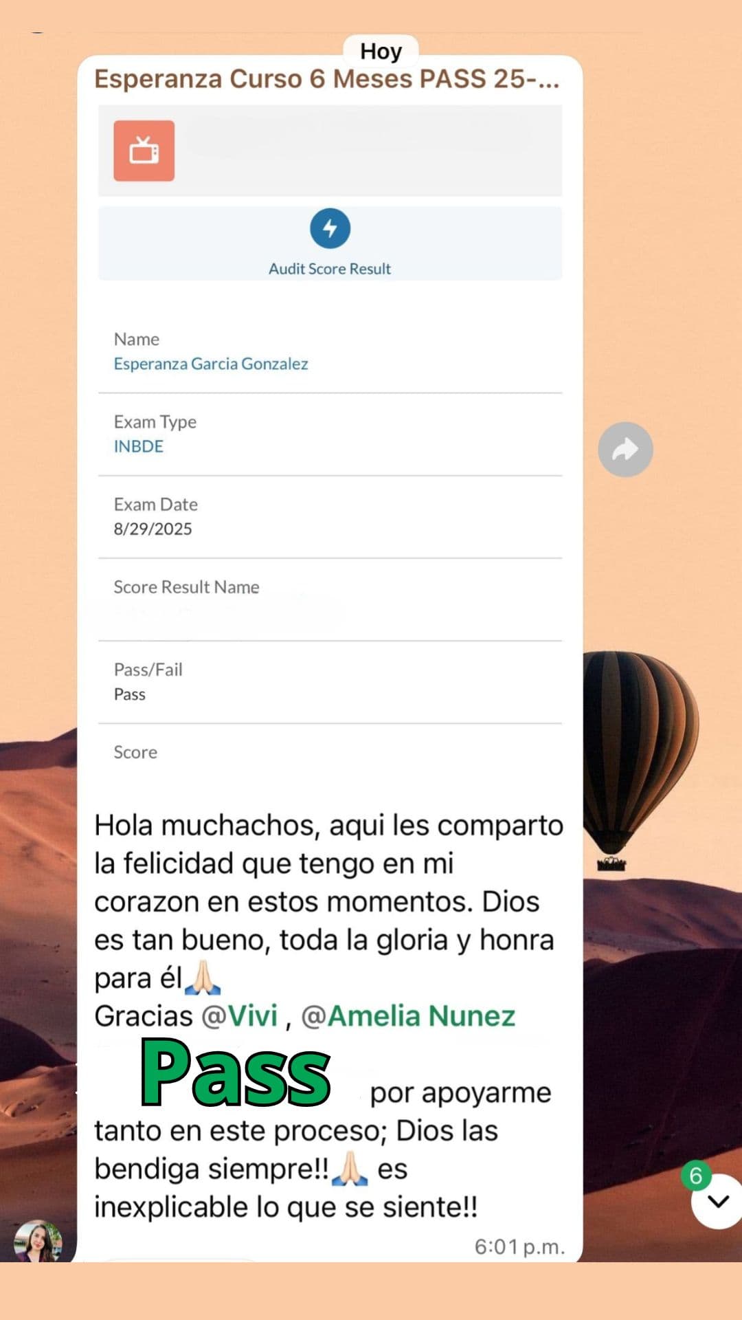 Comentario de una alumna de la comunidad (18 de 30)