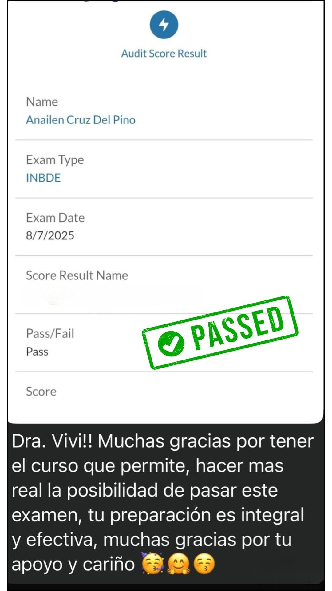 Comentario de una alumna de la comunidad (20 de 30)